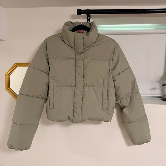 Garage Jackets & Blazers - Garage Cropped Puffer Jacket in Sage